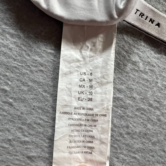 Trina Turk Swimsuit Womens 6 Blue Pink Off The Shoulder Royal Botanical Print - Picture 13 of 16